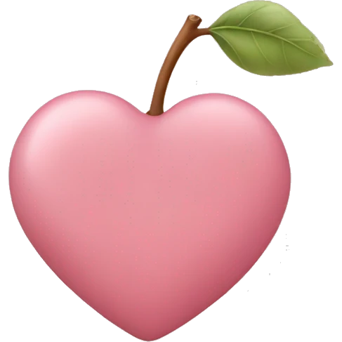 Dusty pink heart apple emoji emoji