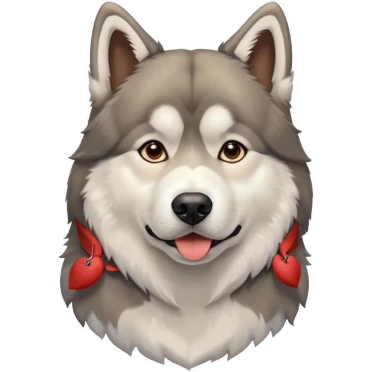 Alaskan Malamute dog, park, people emoji