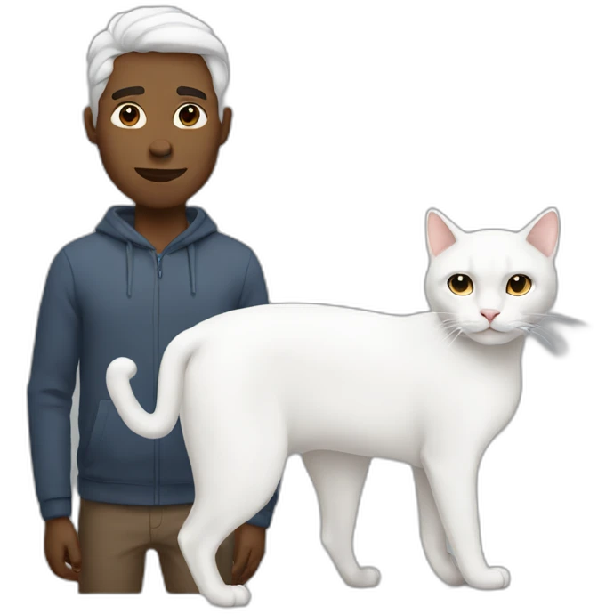 white man with white cat emoji