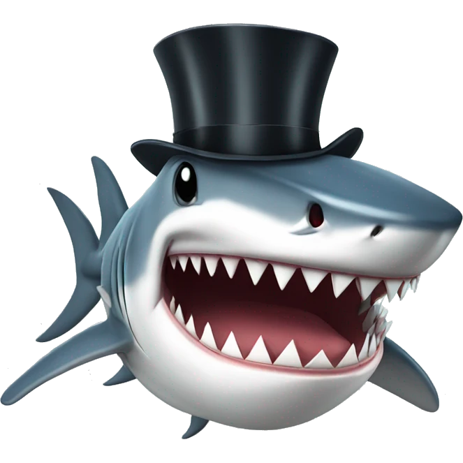 shark with tophat emoji
