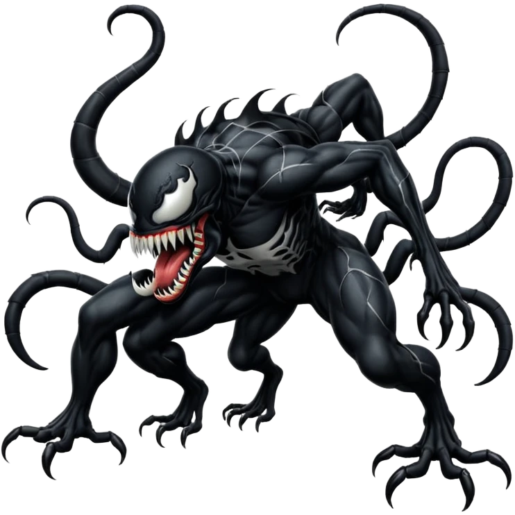 Venom crawling expressive style emoji