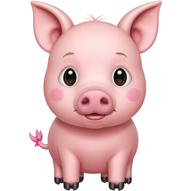 cute pig with a long tail emoji