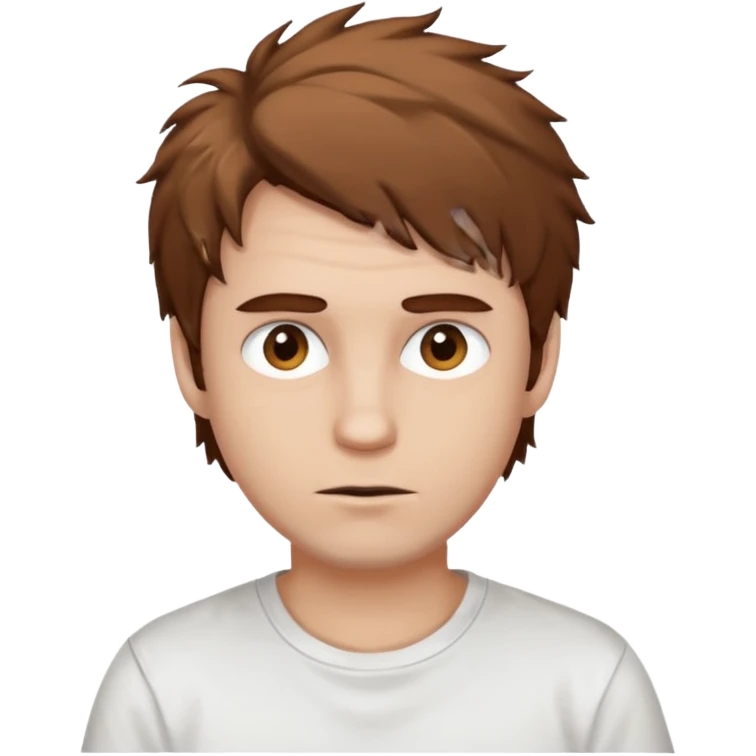 man white skin brown messy hair emoji