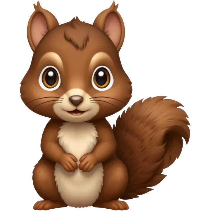 baby squirrel dark brown emoji