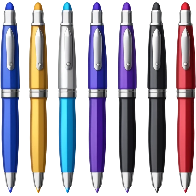A row of fountain pens emoji