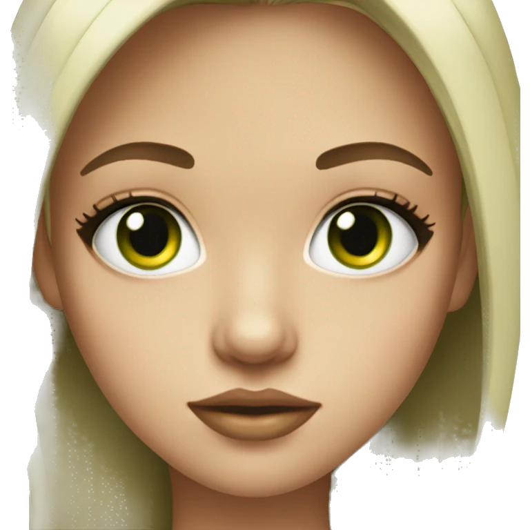 girl straight hair and green eyes big lips emoji