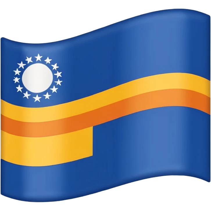 A flag whit darkblue, blue, white, yellow and orange and has 5 stripes emoji