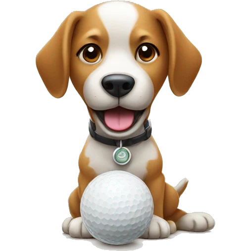 Dog playing with a golf ball  emoji