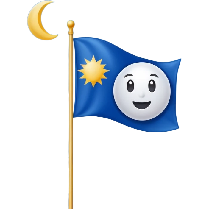 флаг расположенный на луне на которой написано Majestic  emoji