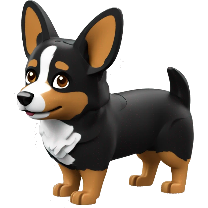 Lego minifigure black corgi emoji