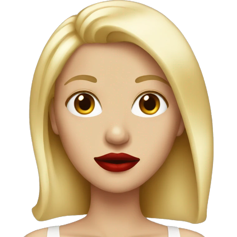 blonde with red lips  emoji