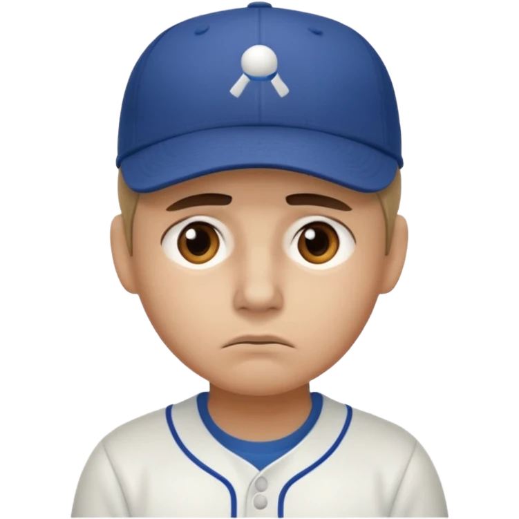 Emoji ojos cansado  y triste pero serio con gorra emoji