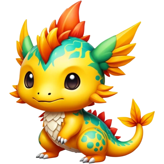 Exotic colorful chibi Fakémon-creature emoji