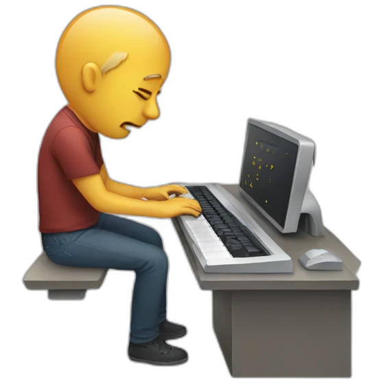 programmer crying at keyboard emoji
