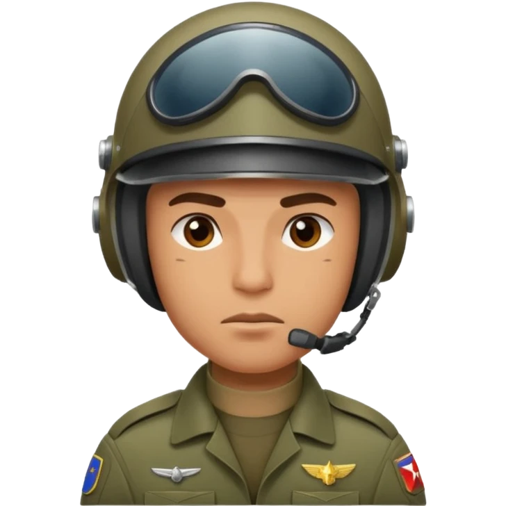 a brutal male military pilot in an aviation helmet and a modern uniform. maximum quality emoji
