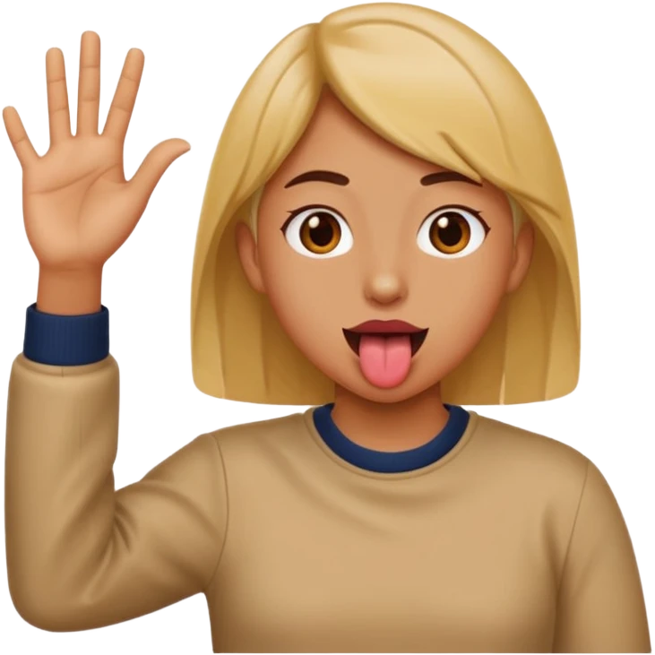 Tongue out with hands to the side emoji