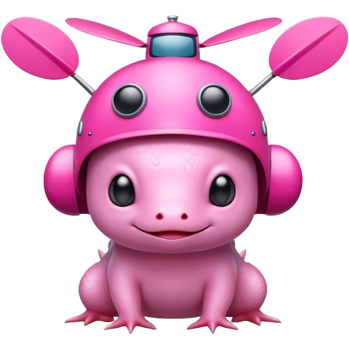 Axolotl wearing Helikopter hat emoji