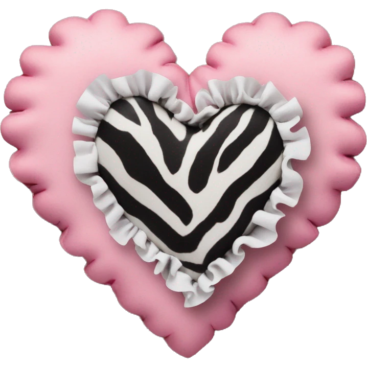 pink heart with ruffles and zebra print emoji