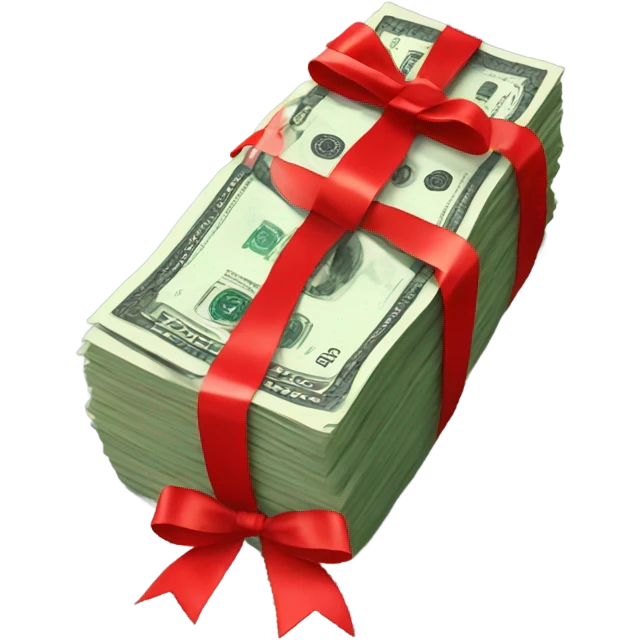 money with red bow emoji