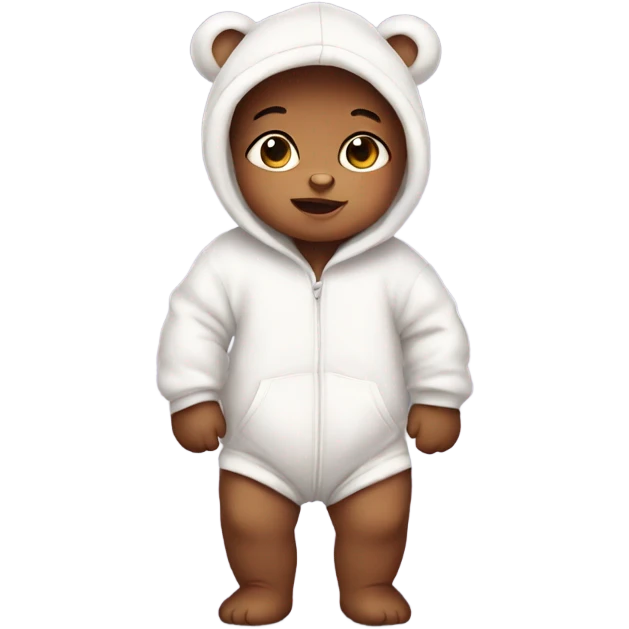 Cute Baby wearing a bear onesie emoji