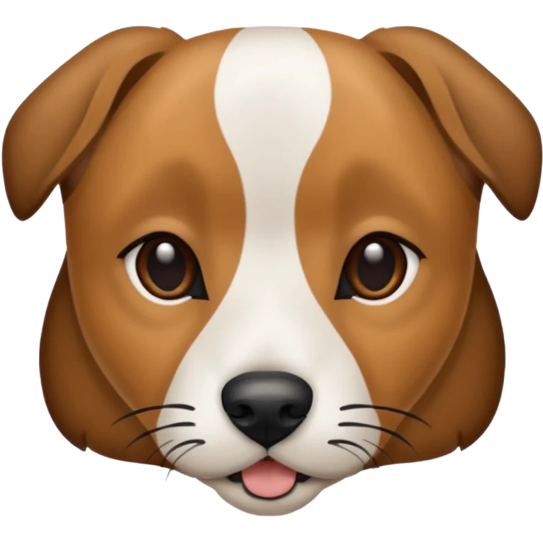 Mountain cur dog with white face black nose and brown ears emoji