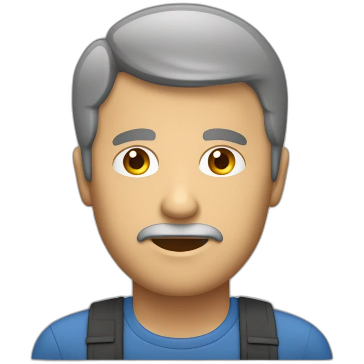 hombre adulto caucasico con cara de preocupacion viendo como el tiempo pasa muy rapido emoji