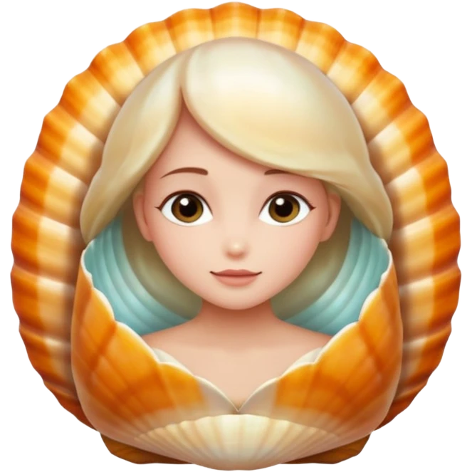Soft, nurturing, or a bit shy. Very polite and kind. woman in a shell 
more dinamic emoji  emoji