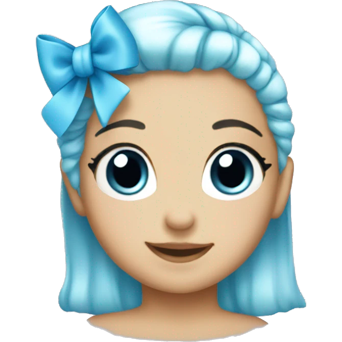 Baby blue hair bow  emoji