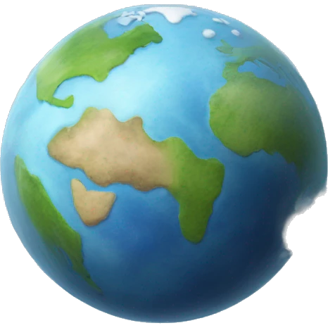 planet earth, surrounded by clouds emoji