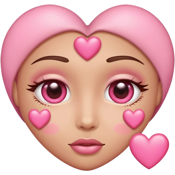 heart eye face with pink hearts emoji