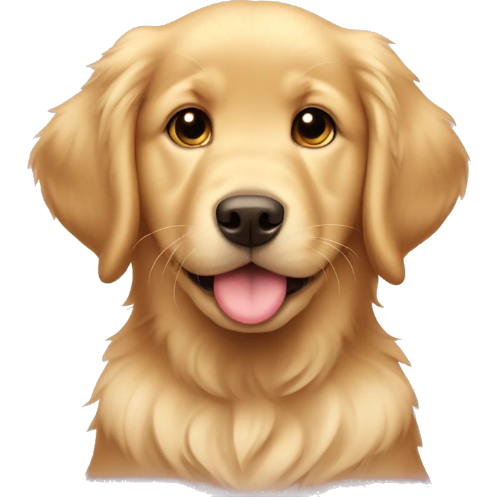 Golden retriever puppy with heart eyes emoji
