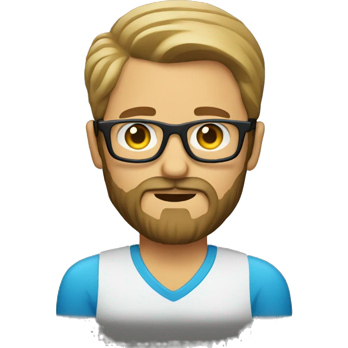Create an emoji of a caucasian beard man using snglasses emoji
