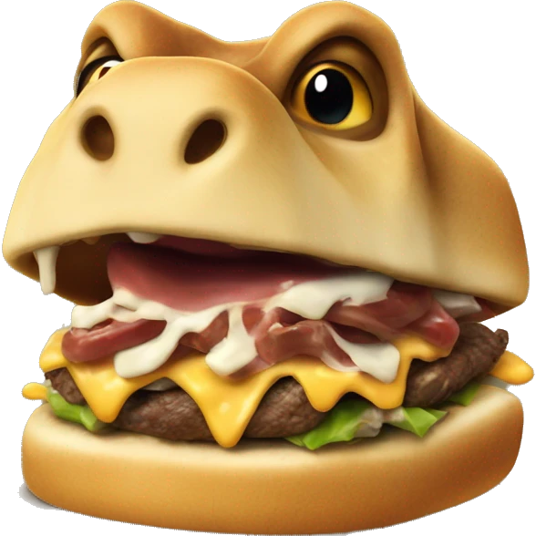 Trex eating philly cheese steak emoji
