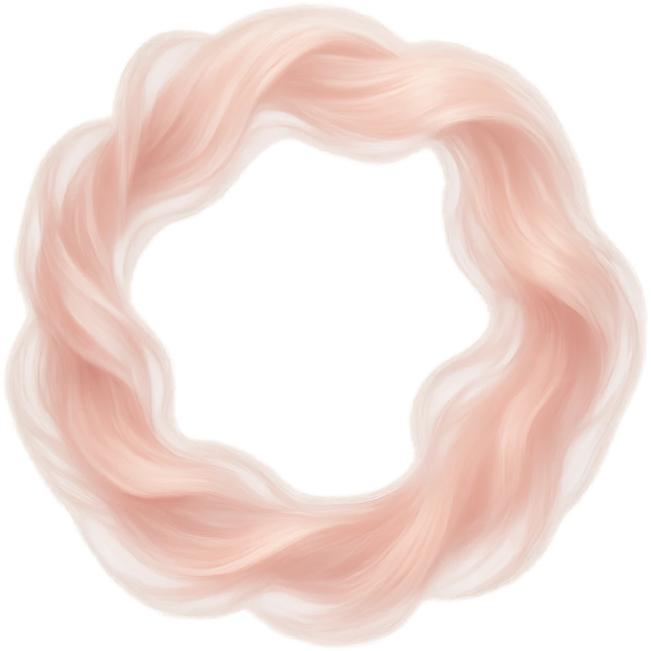 pink hair wreath, soft and dreamy, no background emoji
