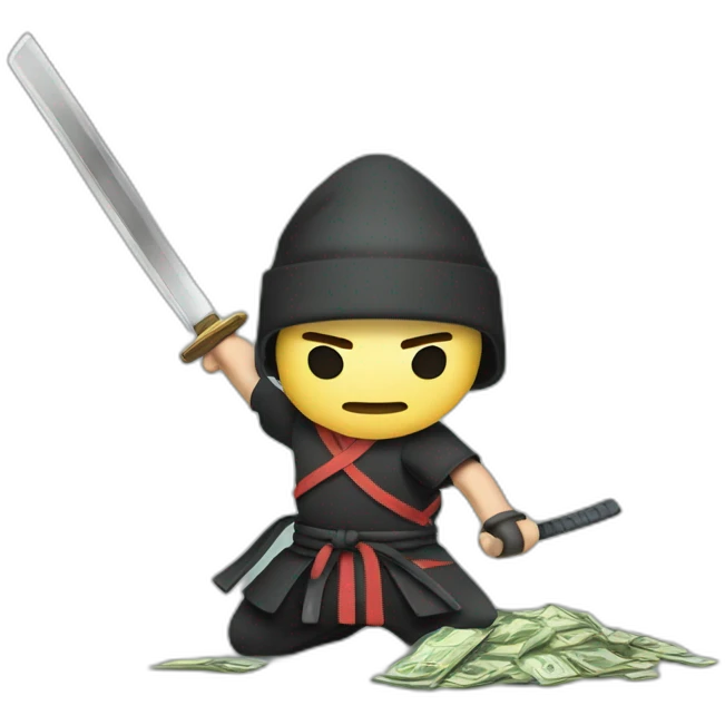Samourai slashing money emoji