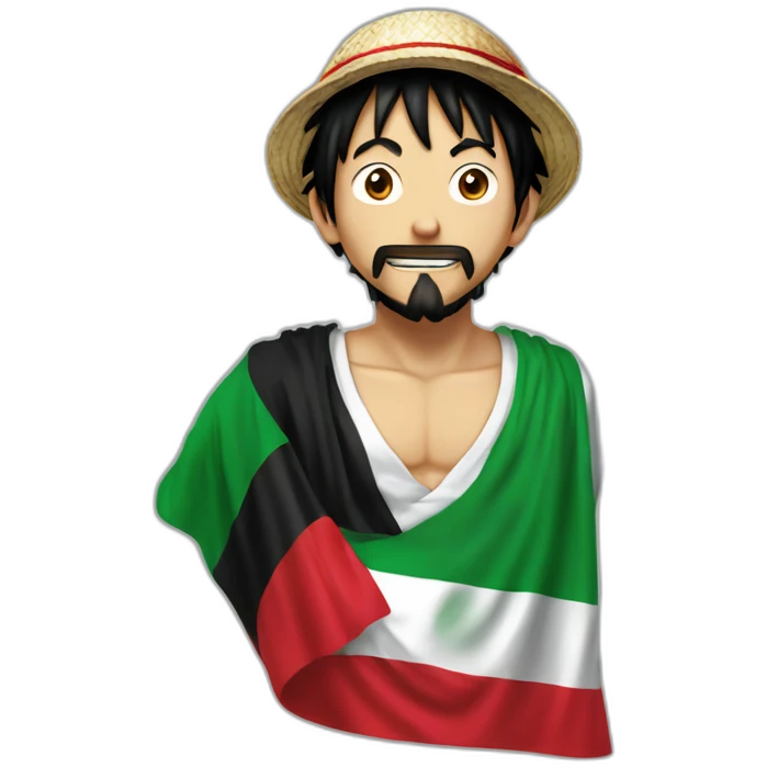 Luffy drapeau Palestine emoji
