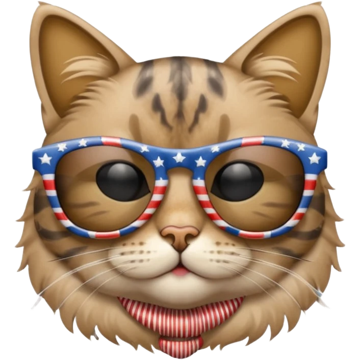 cool cat with stars and stripes sunglasses emoji