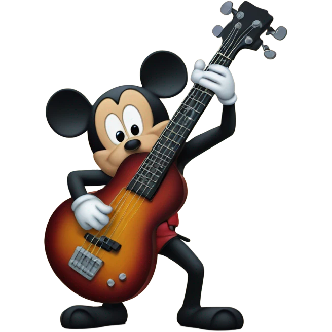 Mickey Mouse playing a five string base emoji