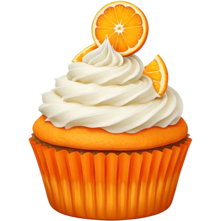 orange cupcake with slice of orange on top























 emoji