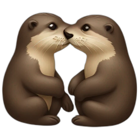 Kissing otters emoji