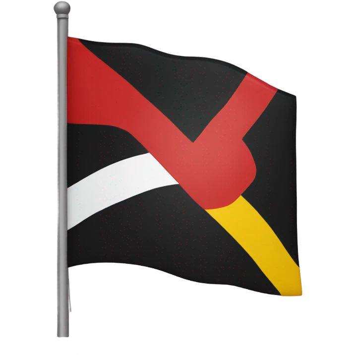 Flag with black and red and yellow circle  emoji