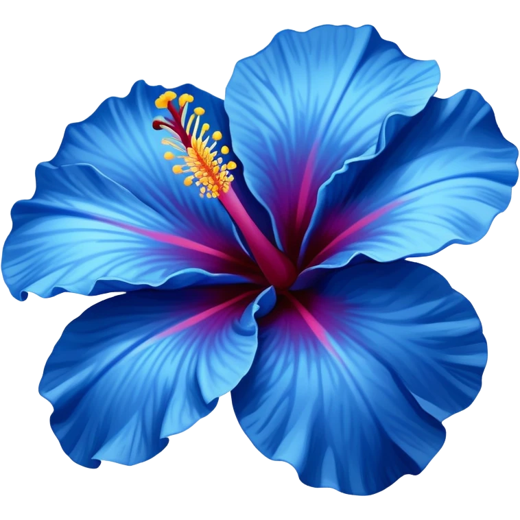 one blue hibiscus flower emoji