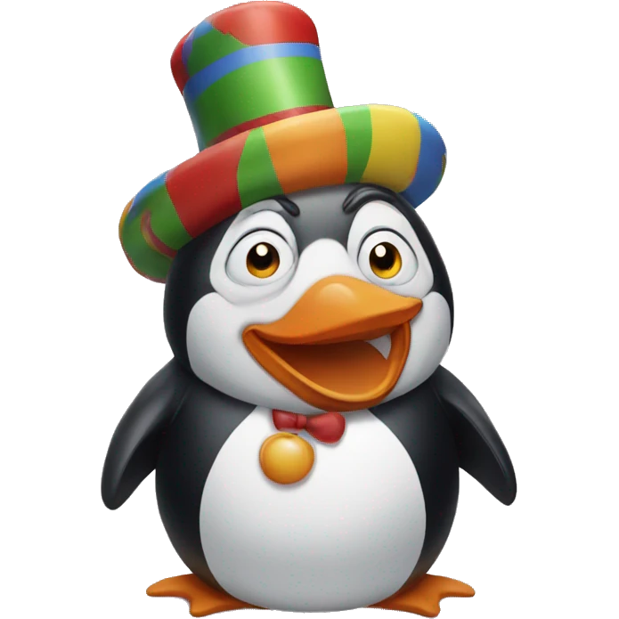 Clown penguin emoji