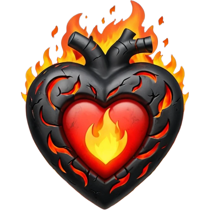 Black burning heart emoji