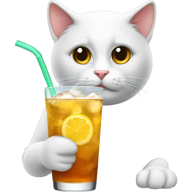 A cat with a drink emoji