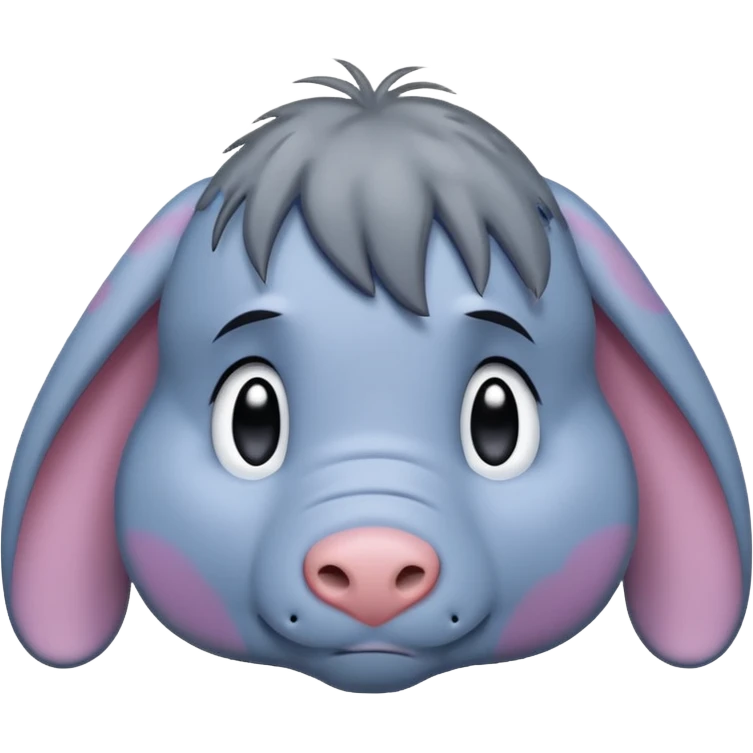 Sad Eeyore under a raining cloud emoji