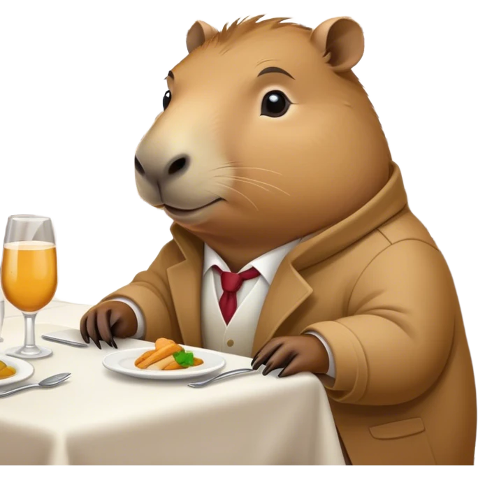 Capybara at a restaurant emoji