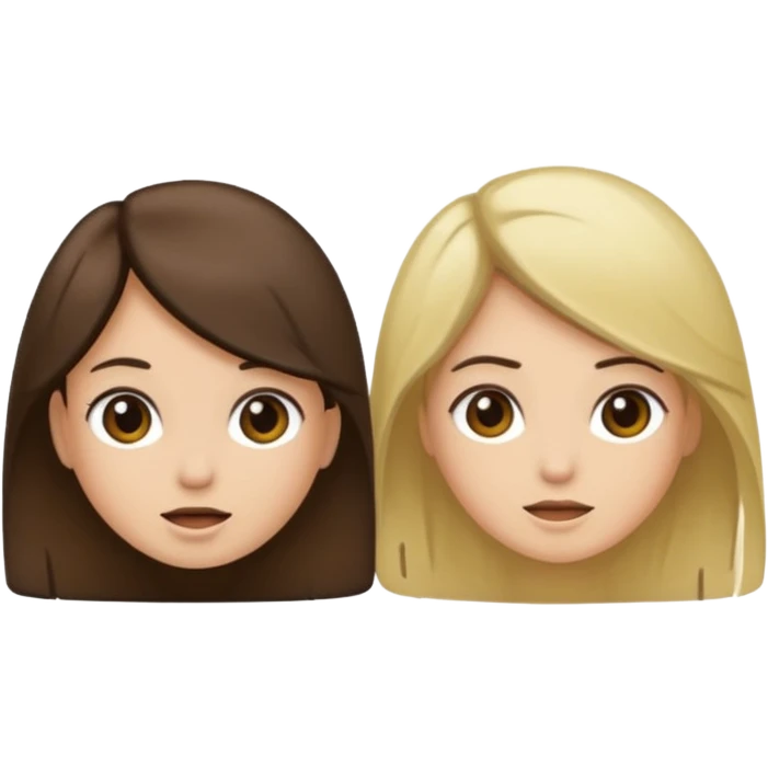 bestiess one with dark brown hair and one with dirty blonde hair emoji