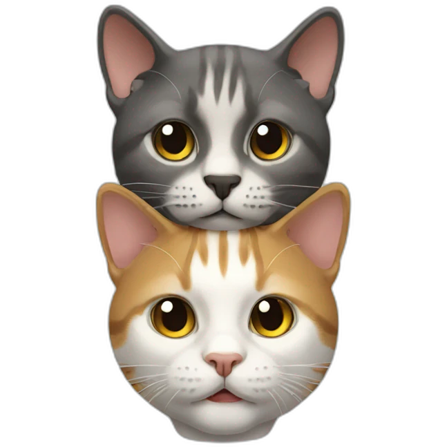 three heads cat emoji