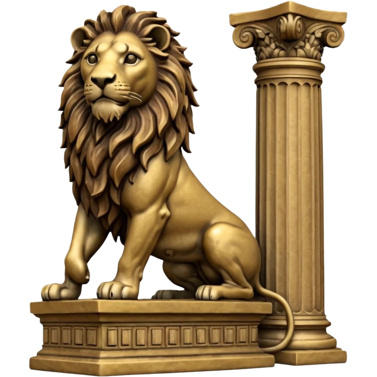 leone che regge una colonna (scultura) emoji